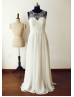 Ivory Lace Chiffon Wedding Dress